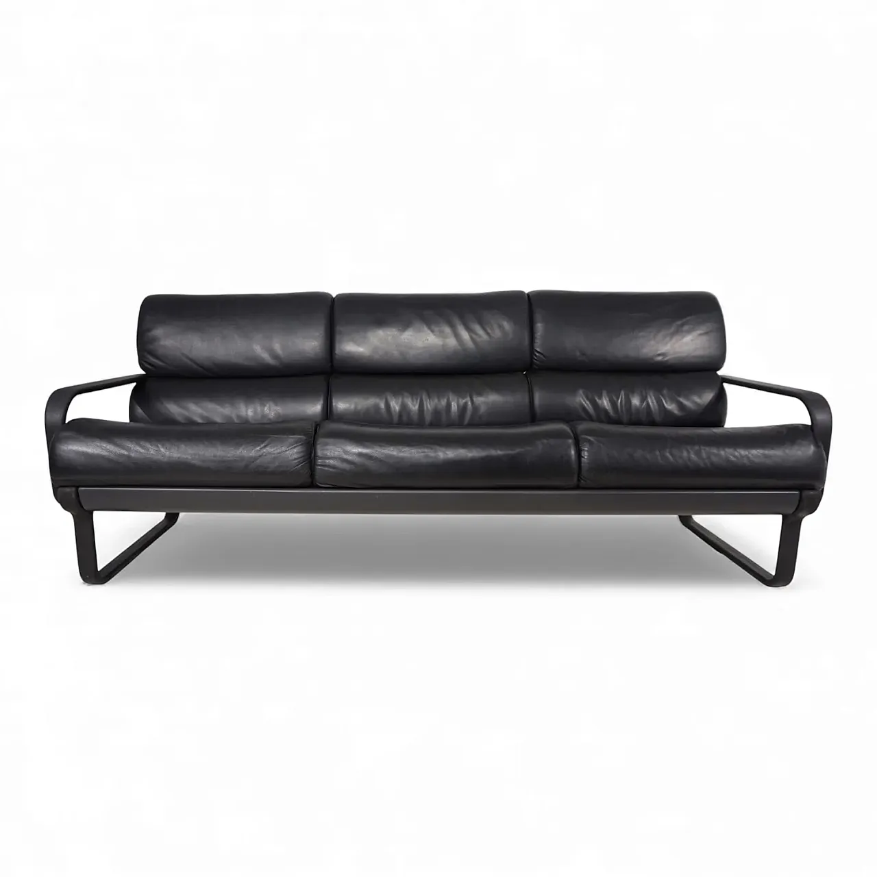 Drabert Lobbytop 3-seater leather sofa by Otto Zapf, 1970s 3