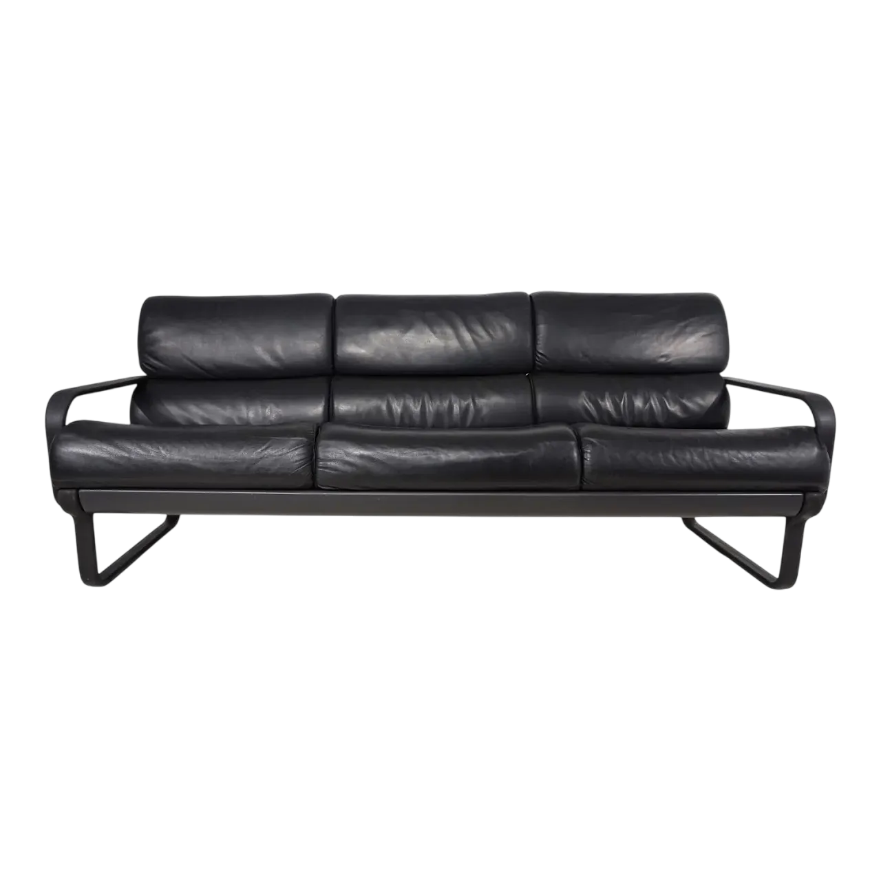 Drabert Lobbytop 3-seater leather sofa by Otto Zapf, 1970s 7