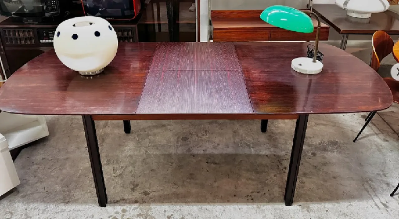 Tavolo da pranzo estendibile in legno, anni ’60 1