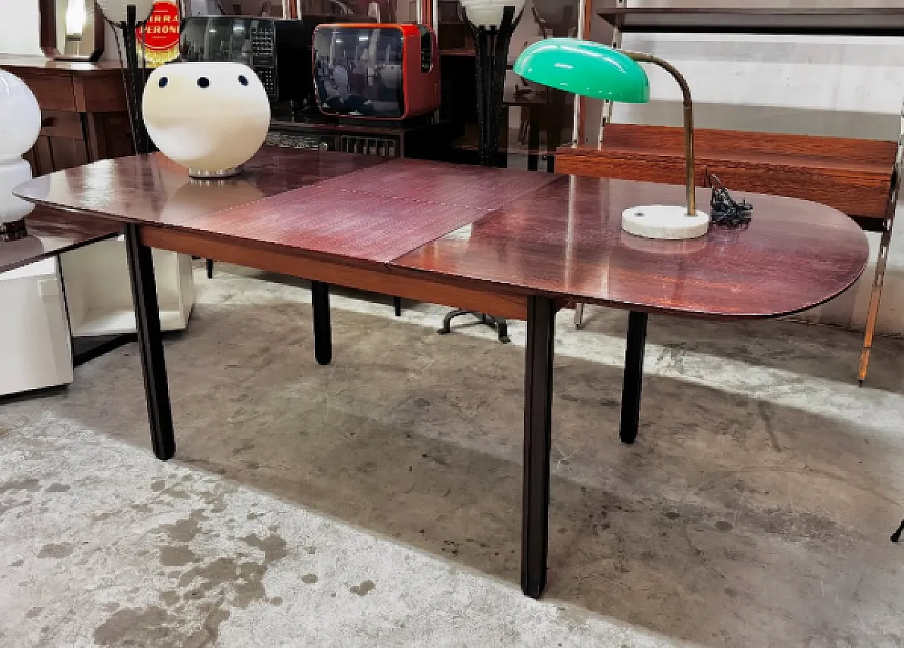 Tavolo da pranzo estendibile in legno, anni ’60 2