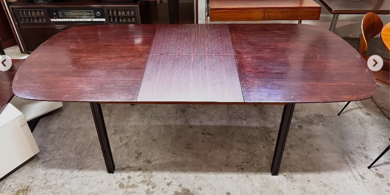 Tavolo da pranzo estendibile in legno, anni ’60 4