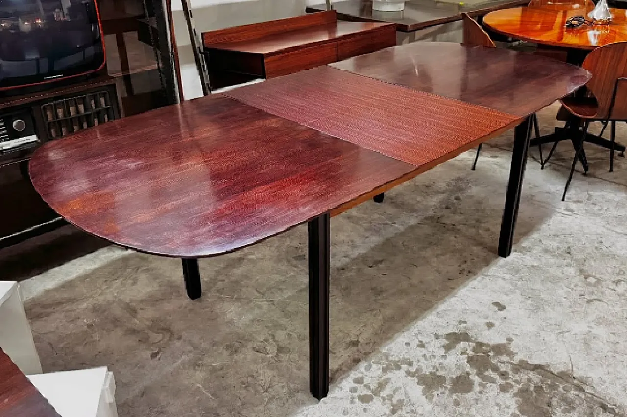 Tavolo da pranzo estendibile in legno, anni ’60 5