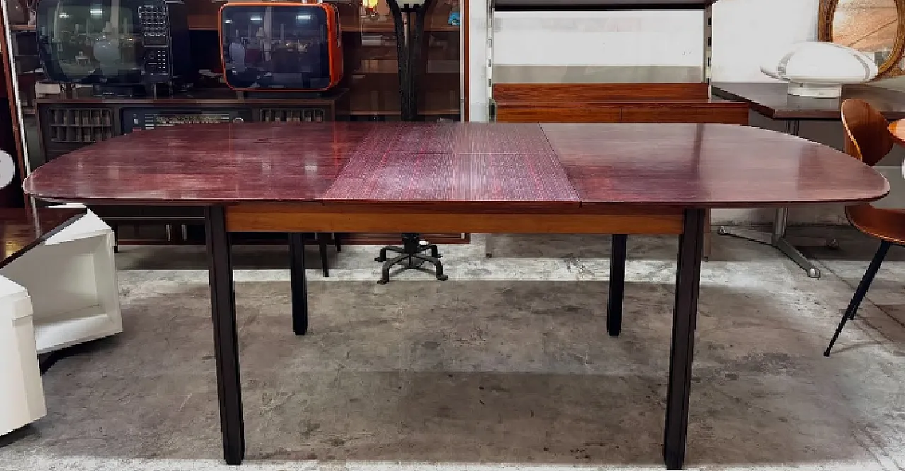 Tavolo da pranzo estendibile in legno, anni ’60 6