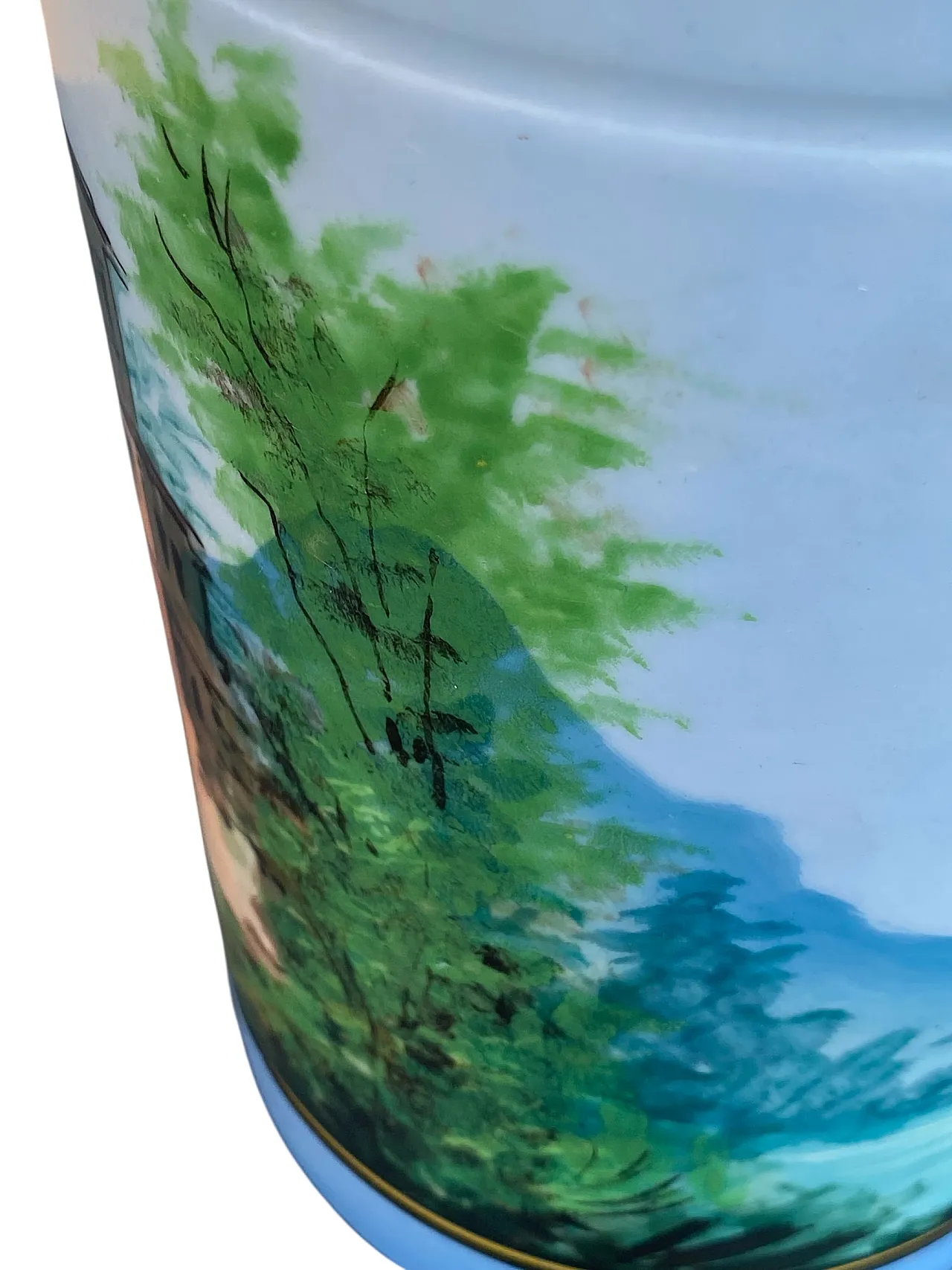 Vase Italian landscape hand-painted by Ginori, early 20th century 5