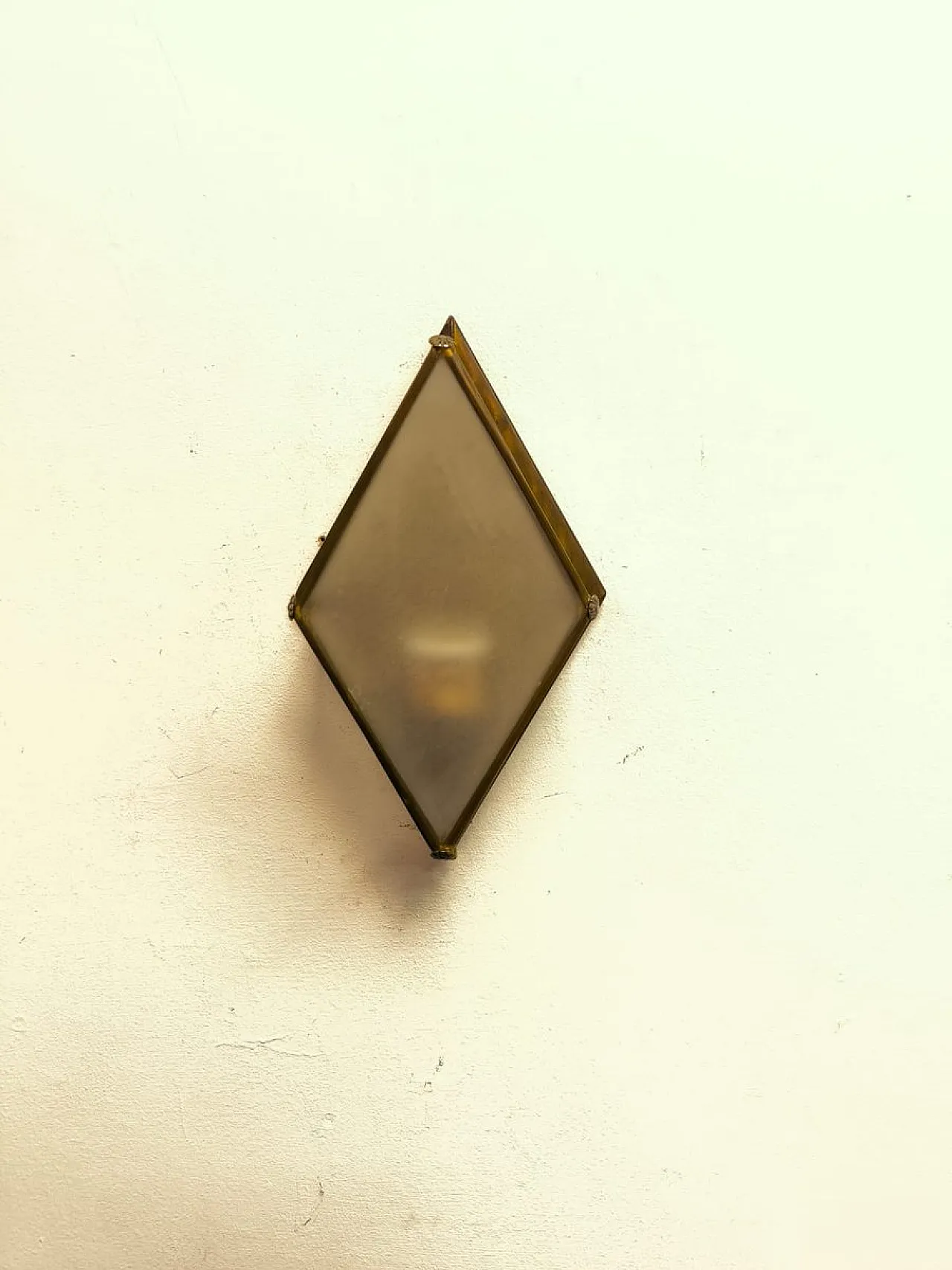 Lanterna in ottone con vetro, anni '60 2