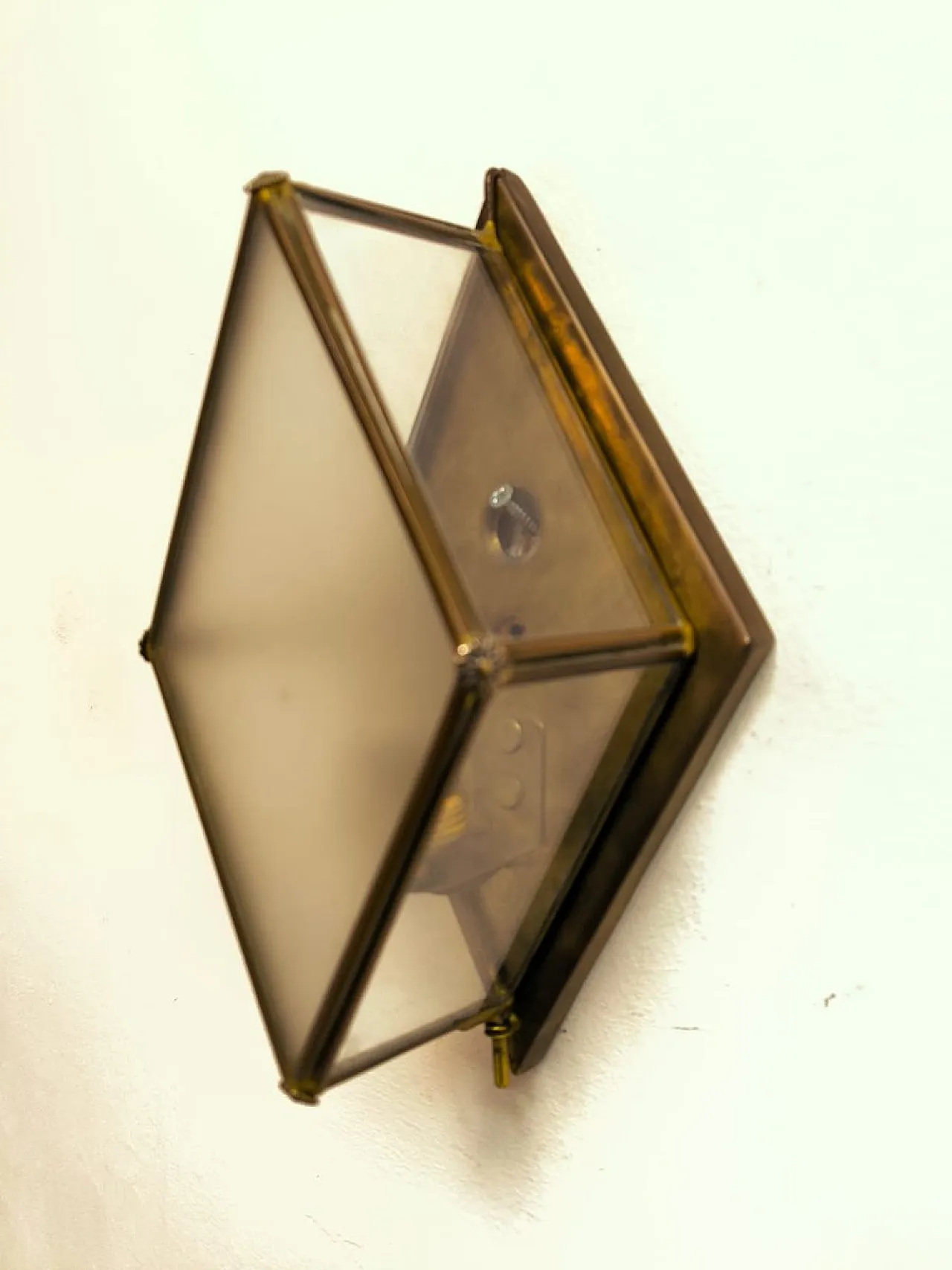 Lanterna in ottone con vetro, anni '60 6