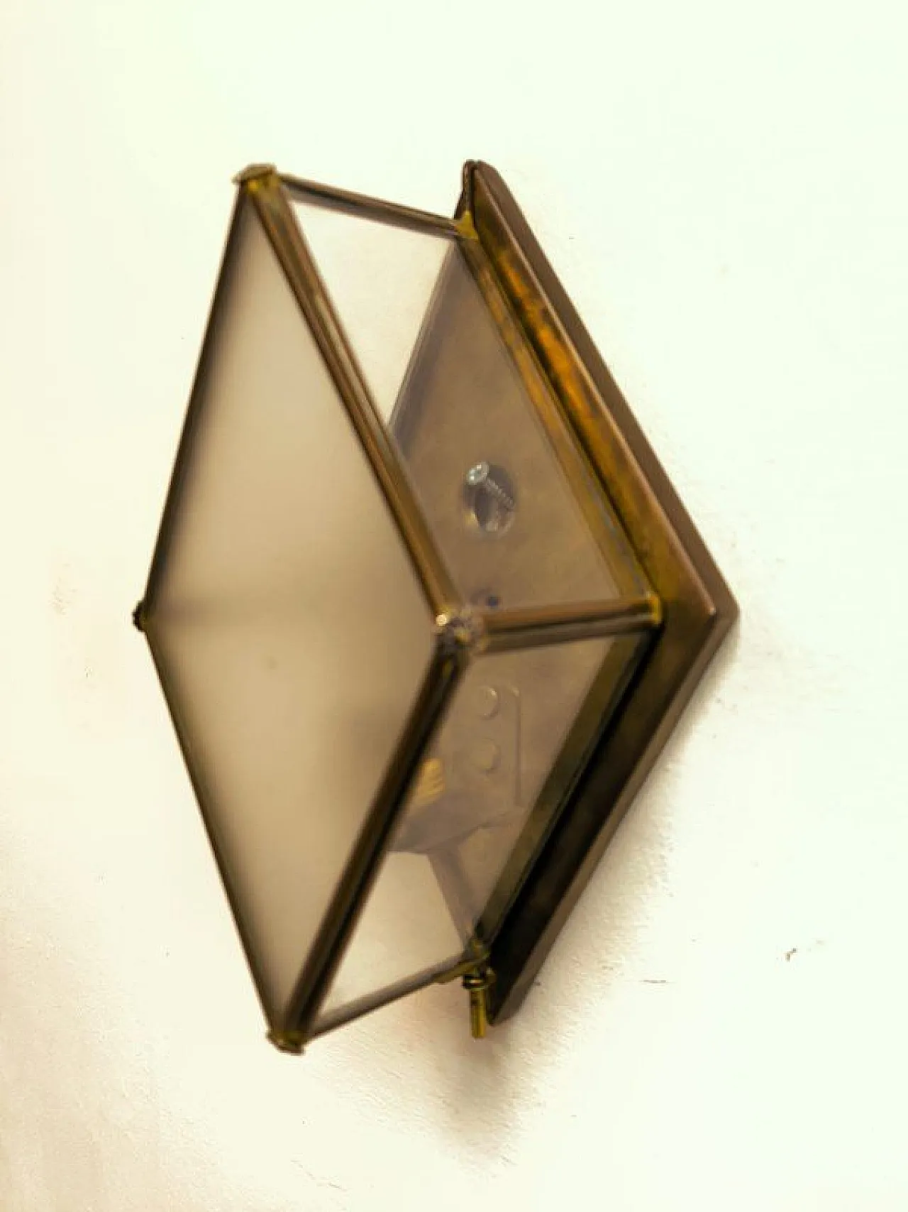 Lanterna in ottone con vetro, anni '60 9