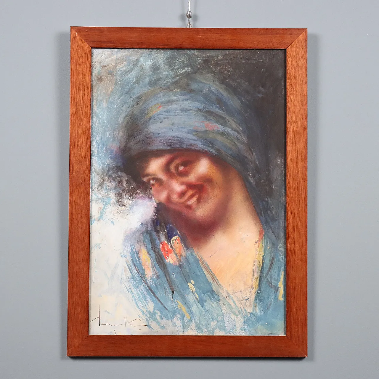 Portrait of a Woman by A.Pagnotta, tempera on paper, 20th century 1