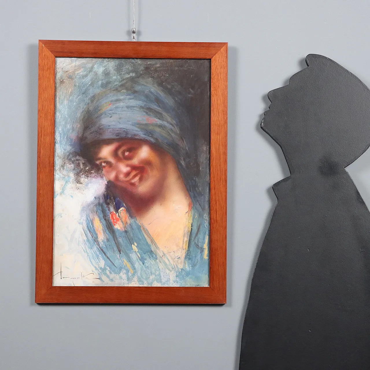 Portrait of a Woman by A.Pagnotta, tempera on paper, 20th century 2