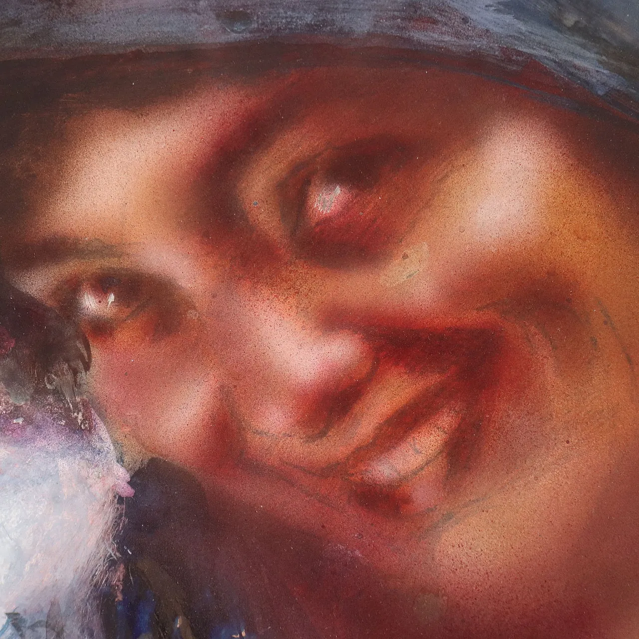 Portrait of a Woman by A.Pagnotta, tempera on paper, 20th century 4