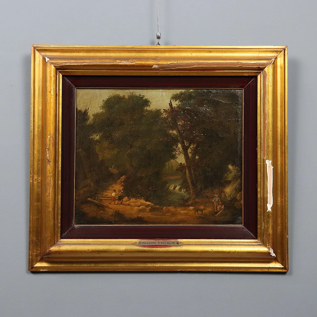 Wooded landscape, oil on canvas, 19th century 1