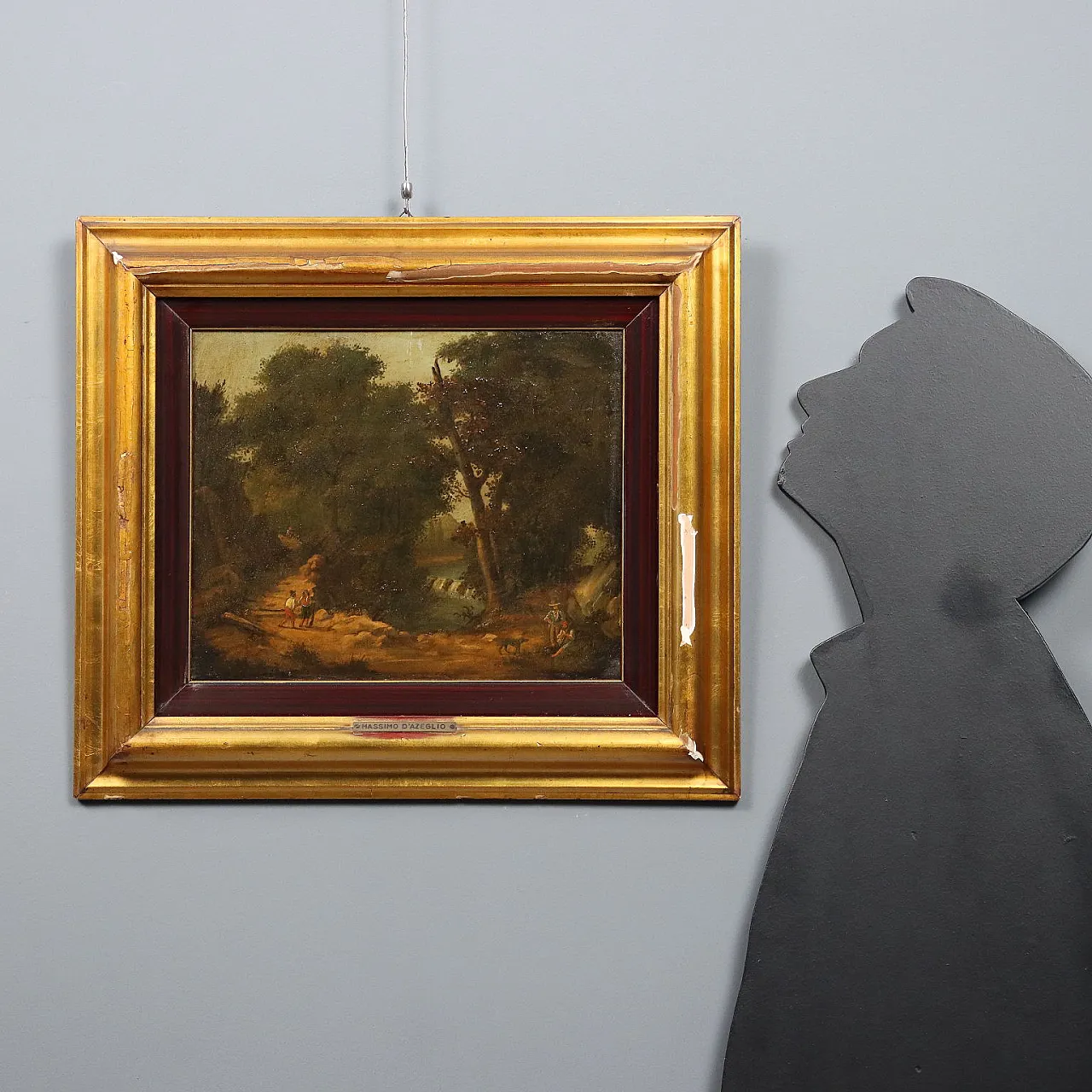 Wooded landscape, oil on canvas, 19th century 2