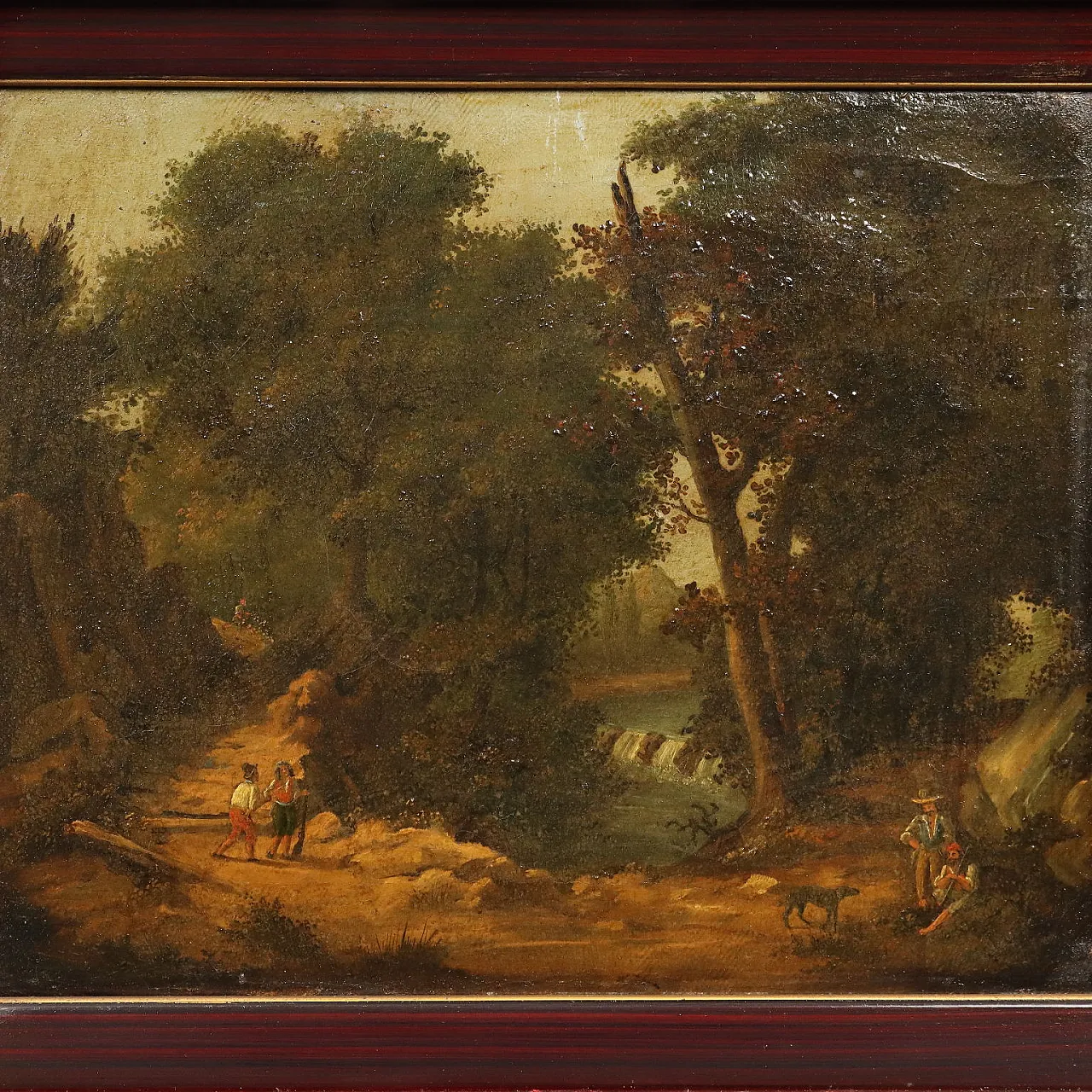 Wooded landscape, oil on canvas, 19th century 3