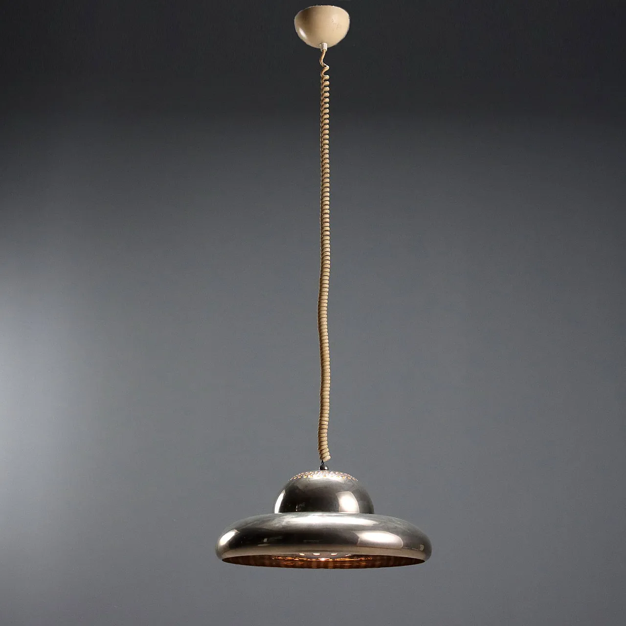 Nickel-plated brass ceiling light from Afra and Tobia Scarpa, 1960s 1