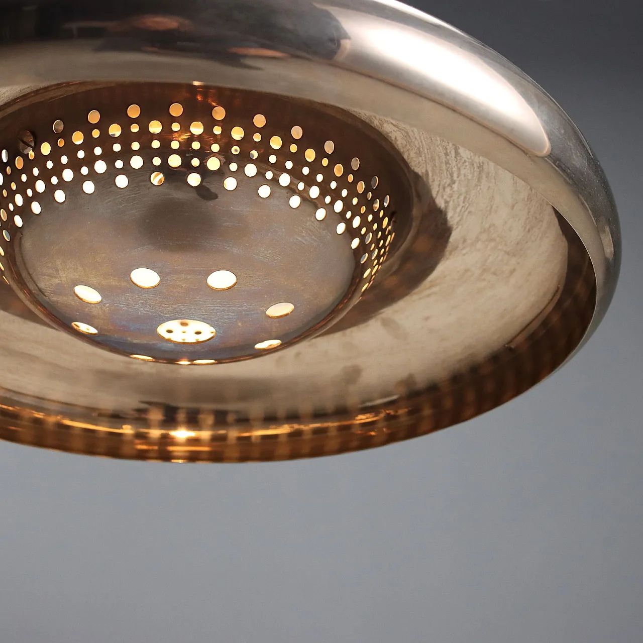 Nickel-plated brass ceiling light from Afra and Tobia Scarpa, 1960s 4