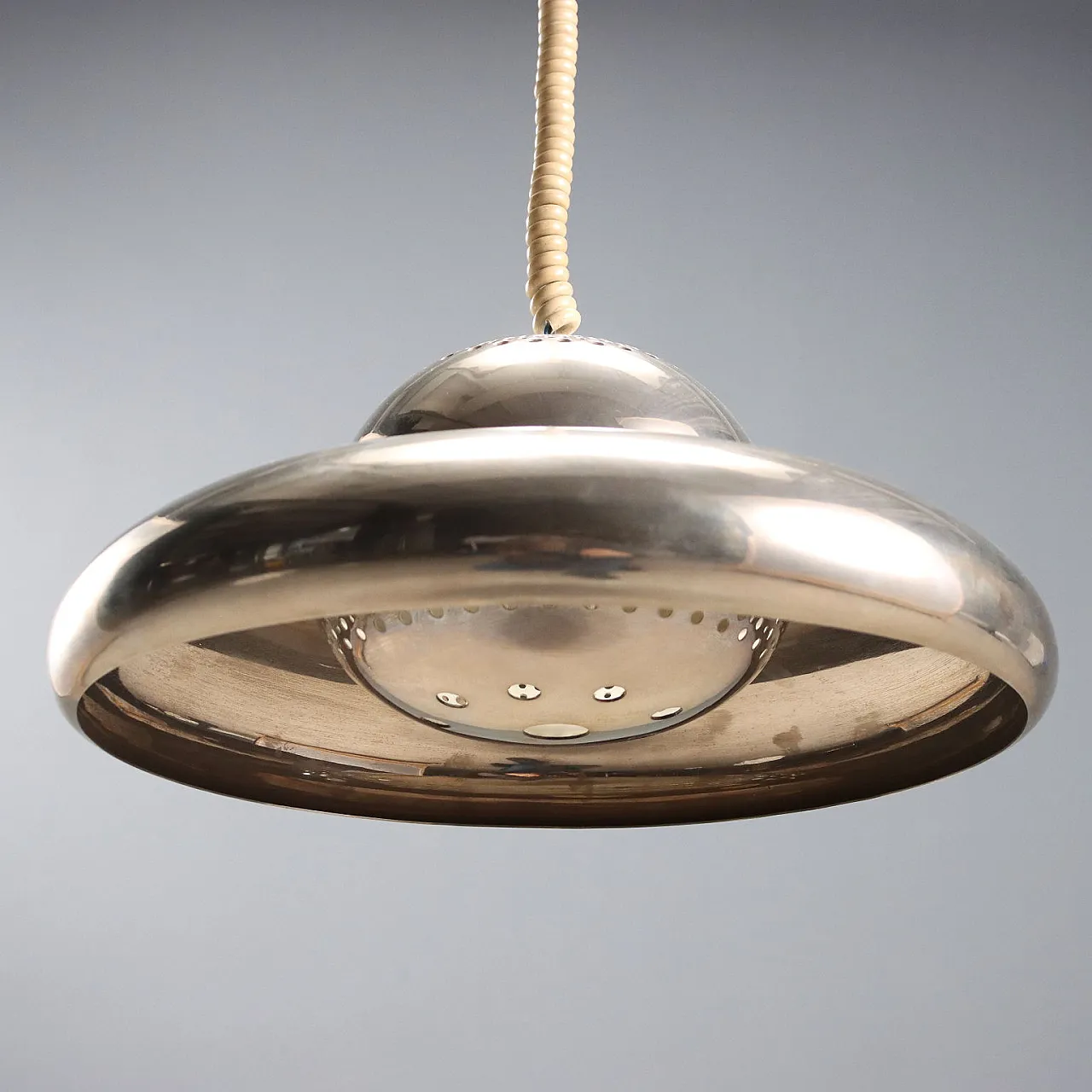 Nickel-plated brass ceiling light from Afra and Tobia Scarpa, 1960s 5