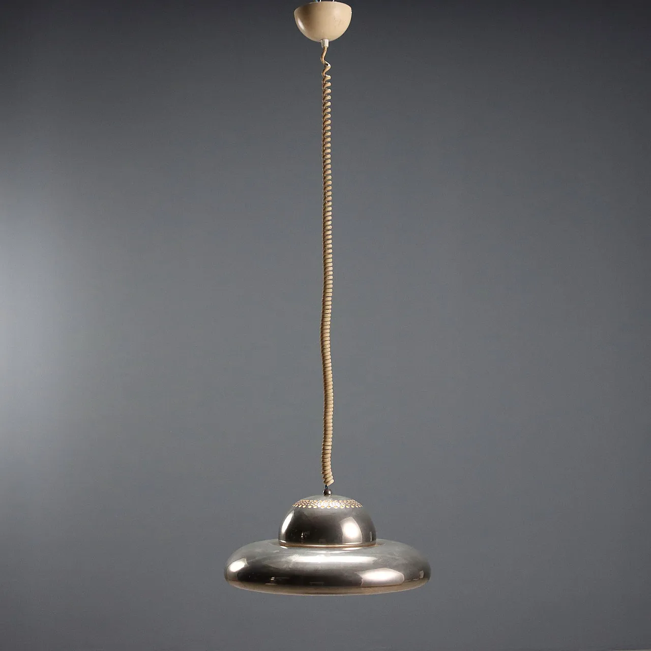 Nickel-plated brass ceiling light from Afra and Tobia Scarpa, 1960s 6
