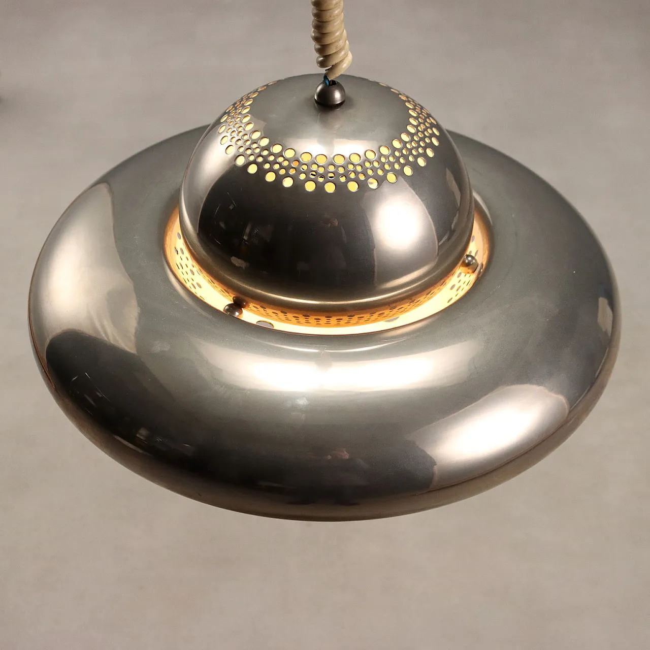 Nickel-plated brass ceiling light from Afra and Tobia Scarpa, 1960s 7