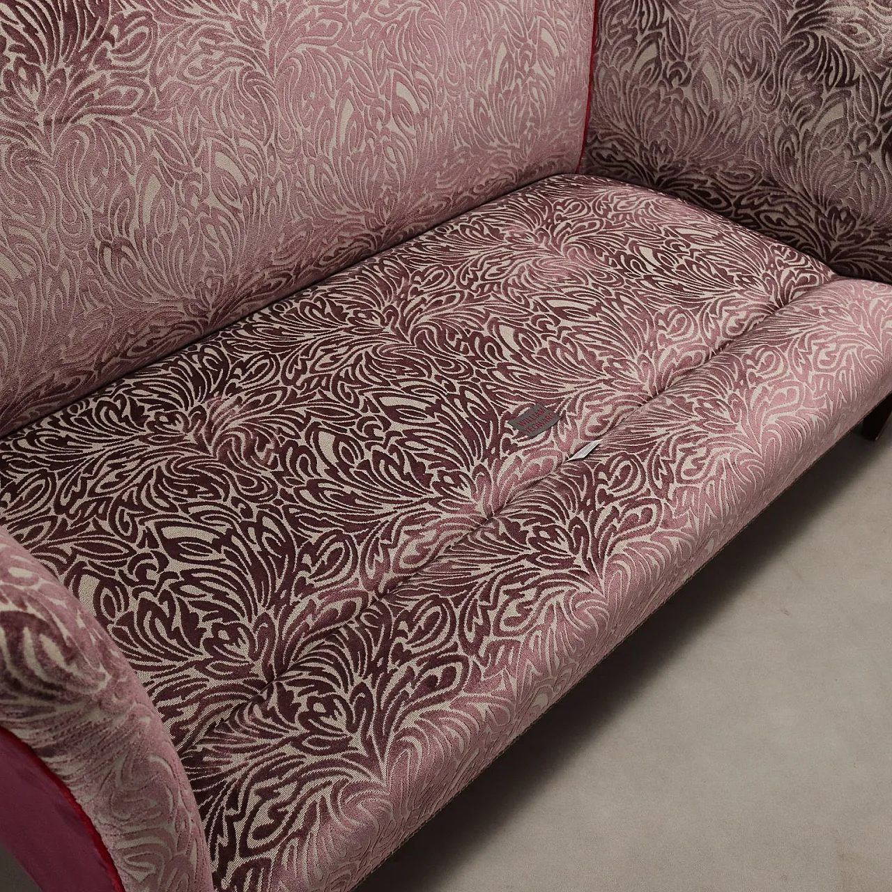 Two-seater sofa in velvet and walnut-dyed beech, 19th century 5