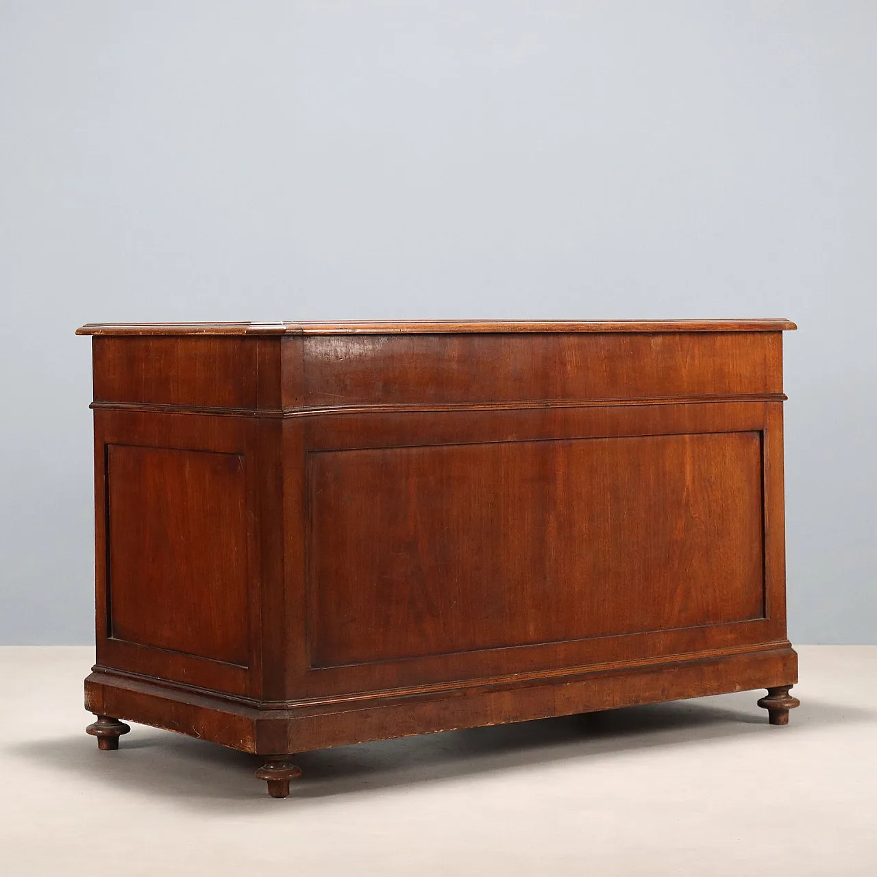 Umbertine walnut desk with leather insert, late 19th century 8