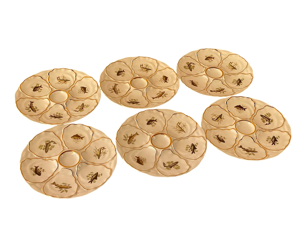 Set of 6 oyster plates, 30s 11