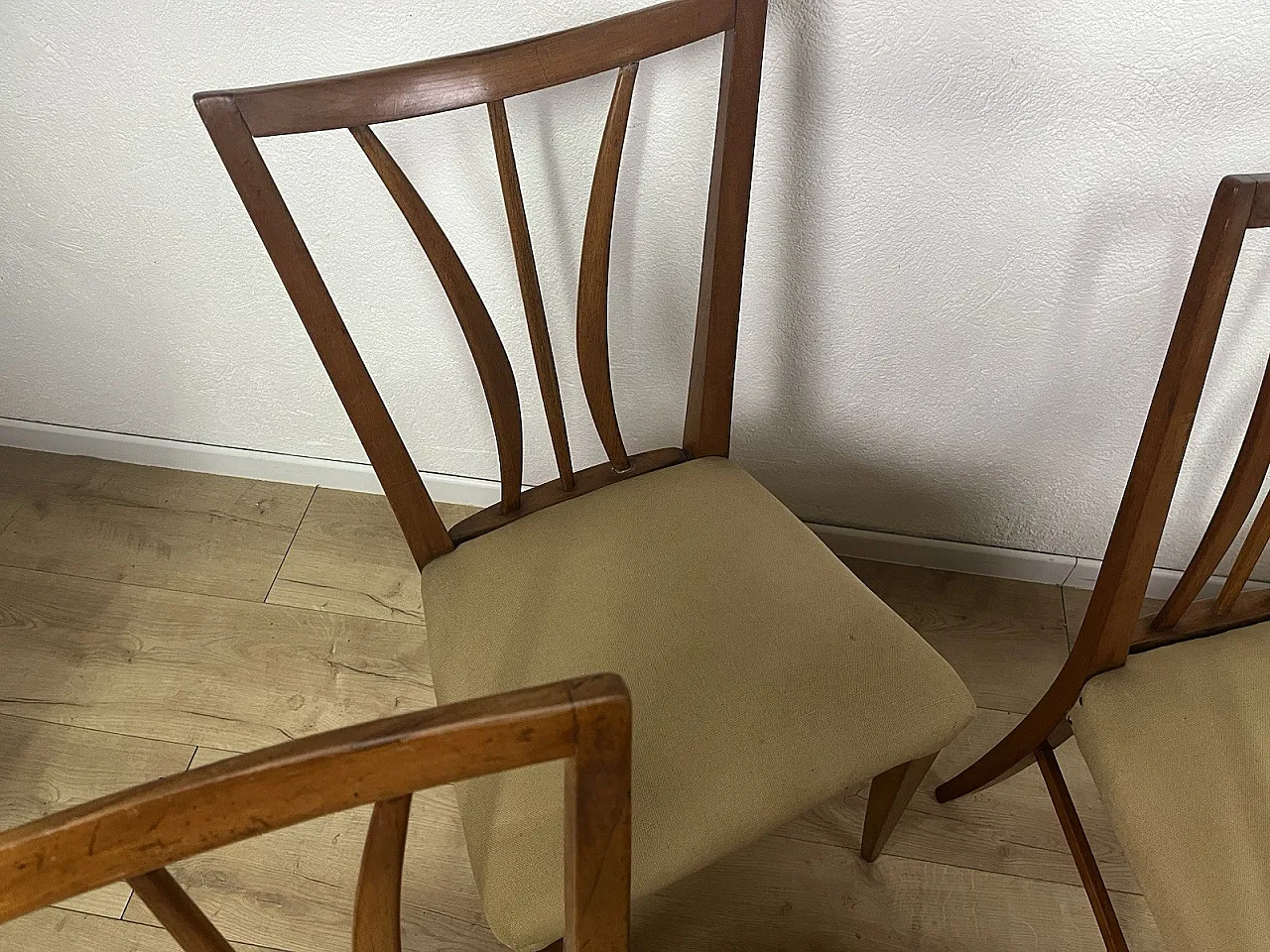 6 Sedie in legno curvato e tessuto di Maurizio Tempestini, anni '50 6