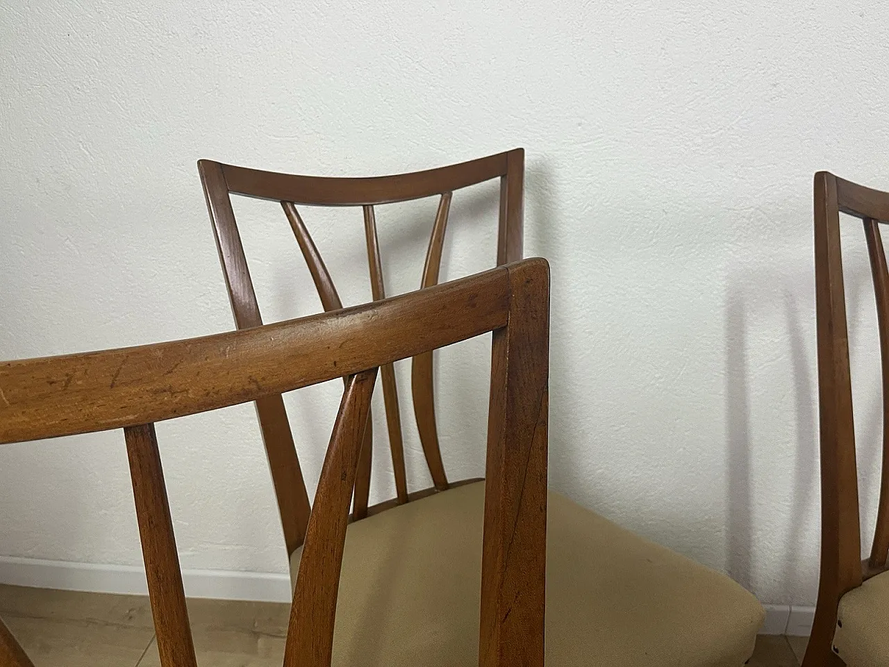 6 Sedie in legno curvato e tessuto di Maurizio Tempestini, anni '50 19