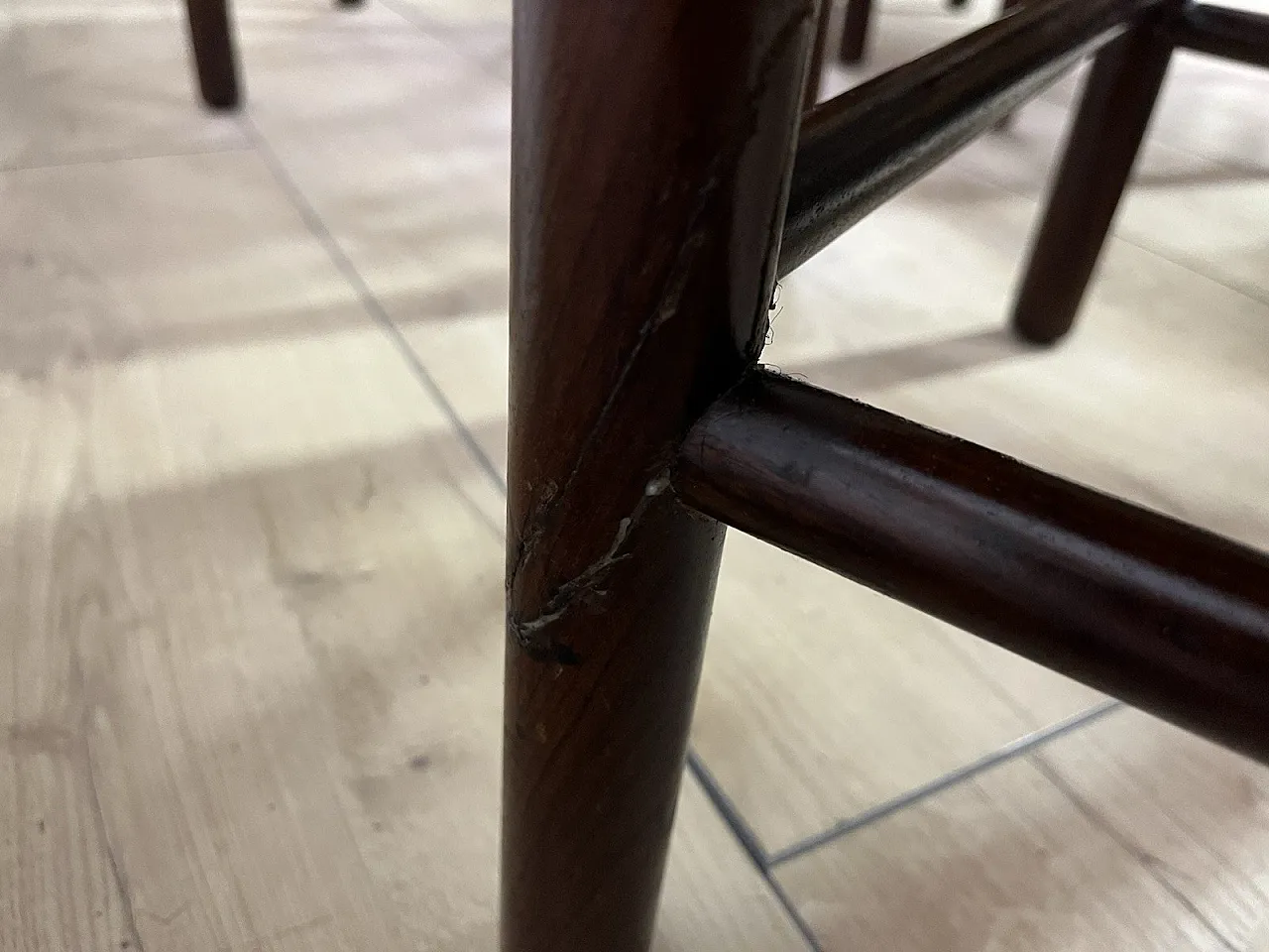 6 Wooden Chairs and LS4/B Rope by Tito Agnoli, 1960s 20