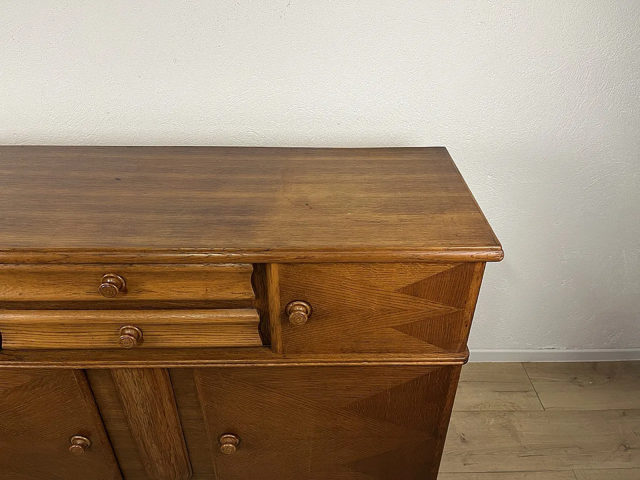 Credenza in legno di rovere curvato, anni '50 3