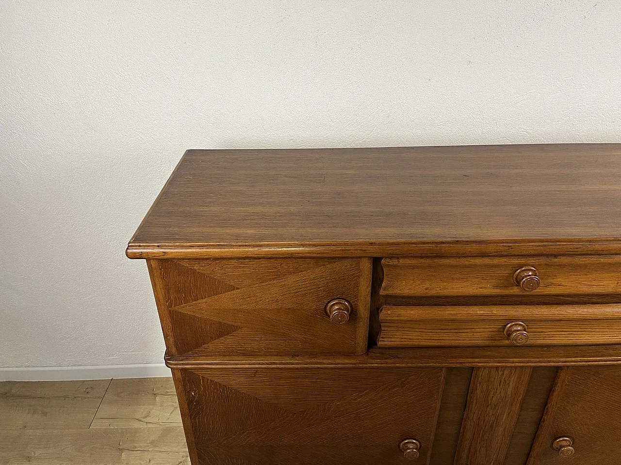 Credenza in legno di rovere curvato, anni '50 5