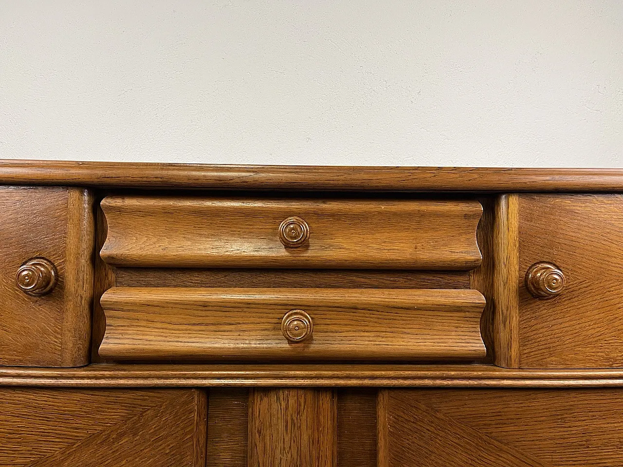 Credenza in legno di rovere curvato, anni '50 7
