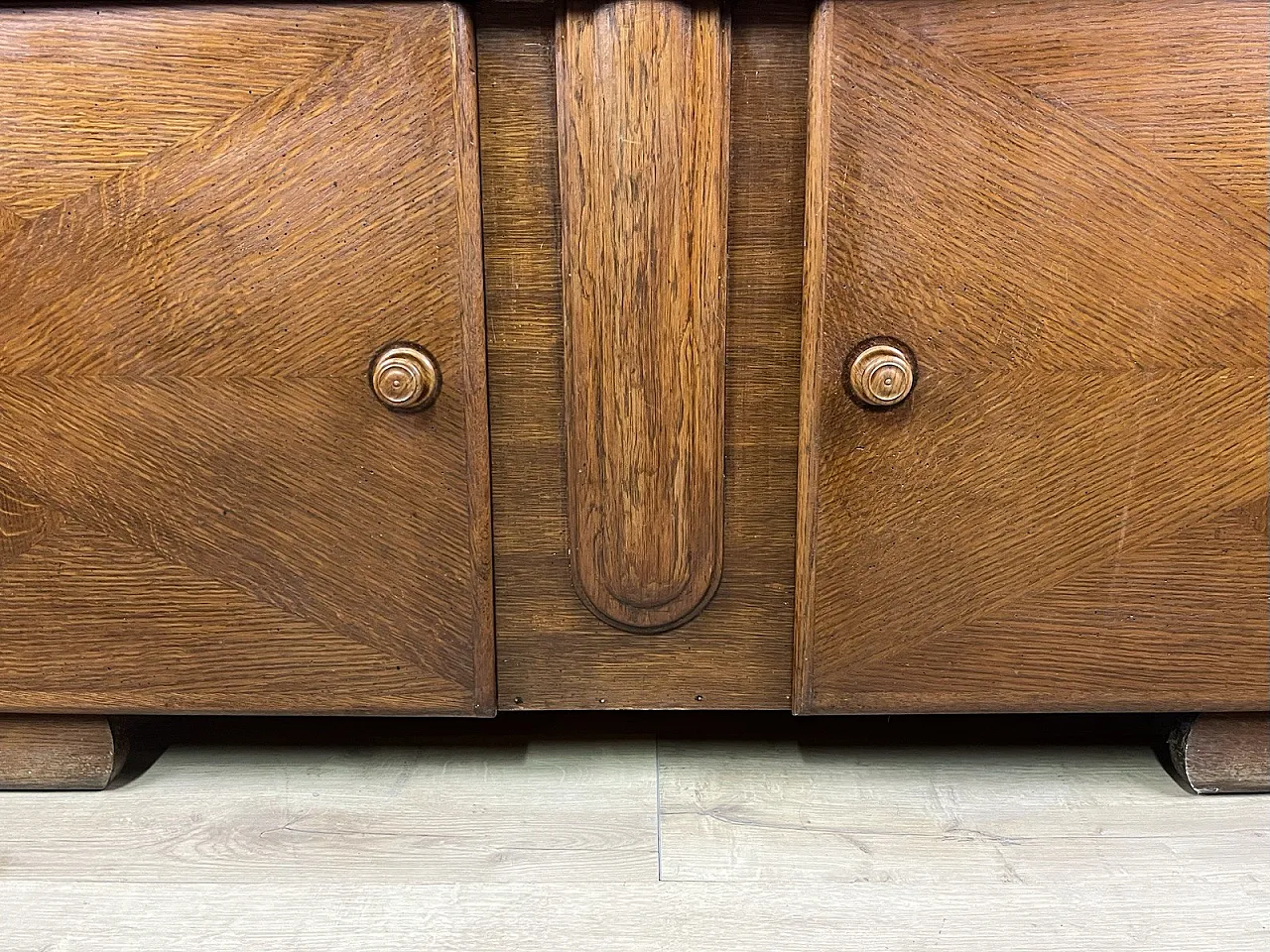 Credenza in legno di rovere curvato, anni '50 8