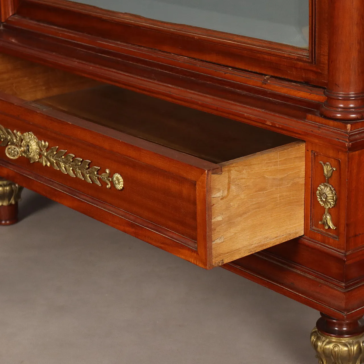 Chiseled and gilded mahogany, oak and bronze wardrobe, 20th century 10