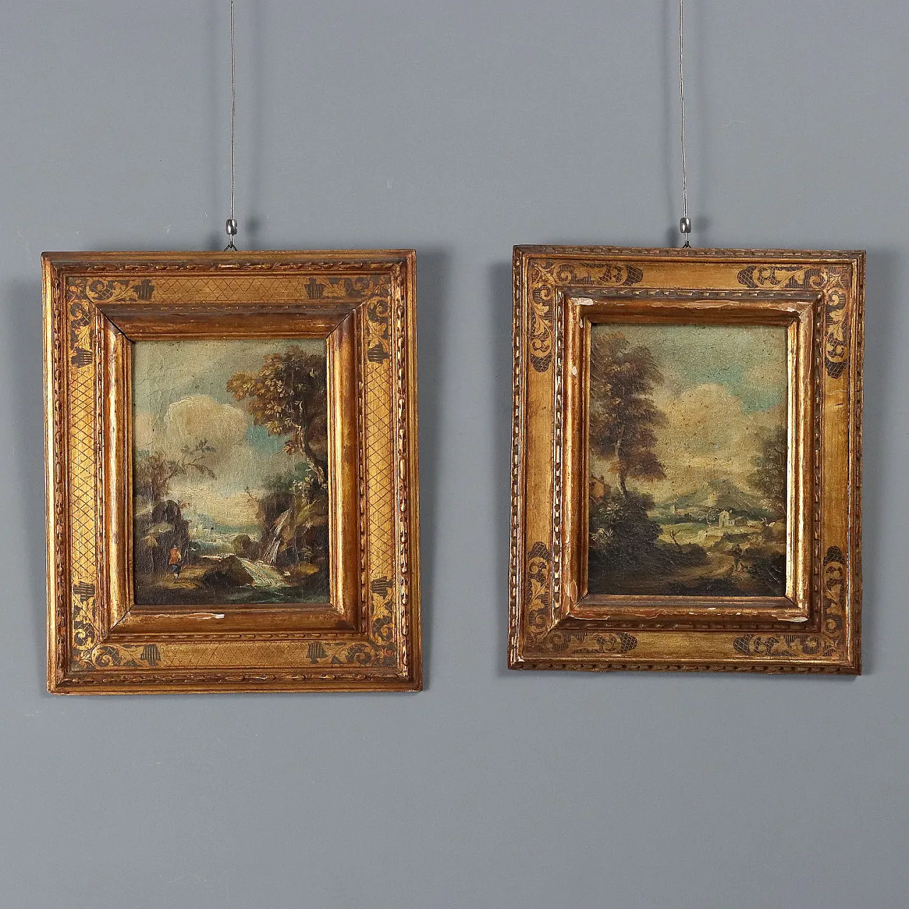 Pair of Landscapes, oil on canvas, 18th century 1