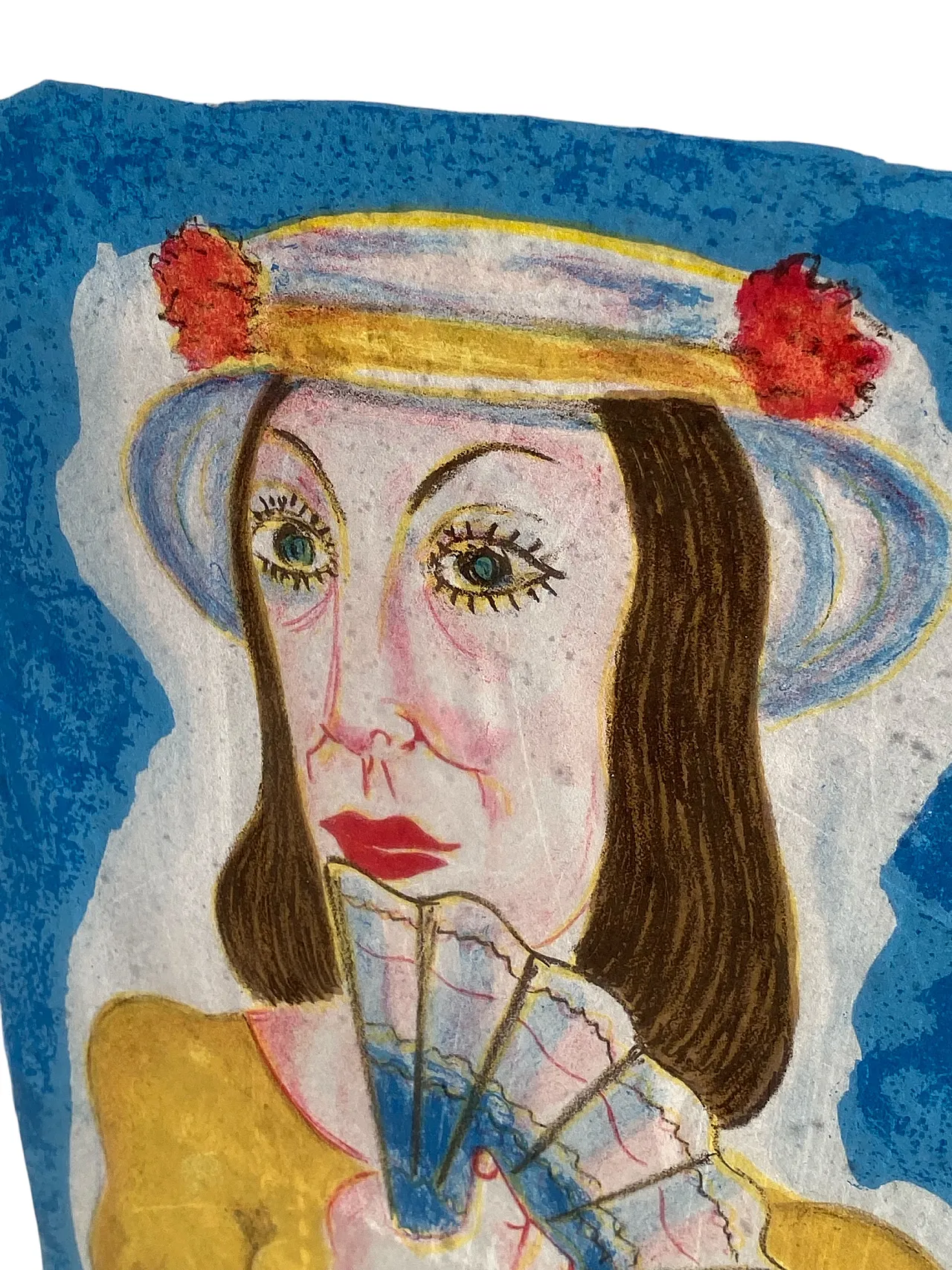 Woman with a fan 85/100 by Giuseppe Migneco, 60s 1