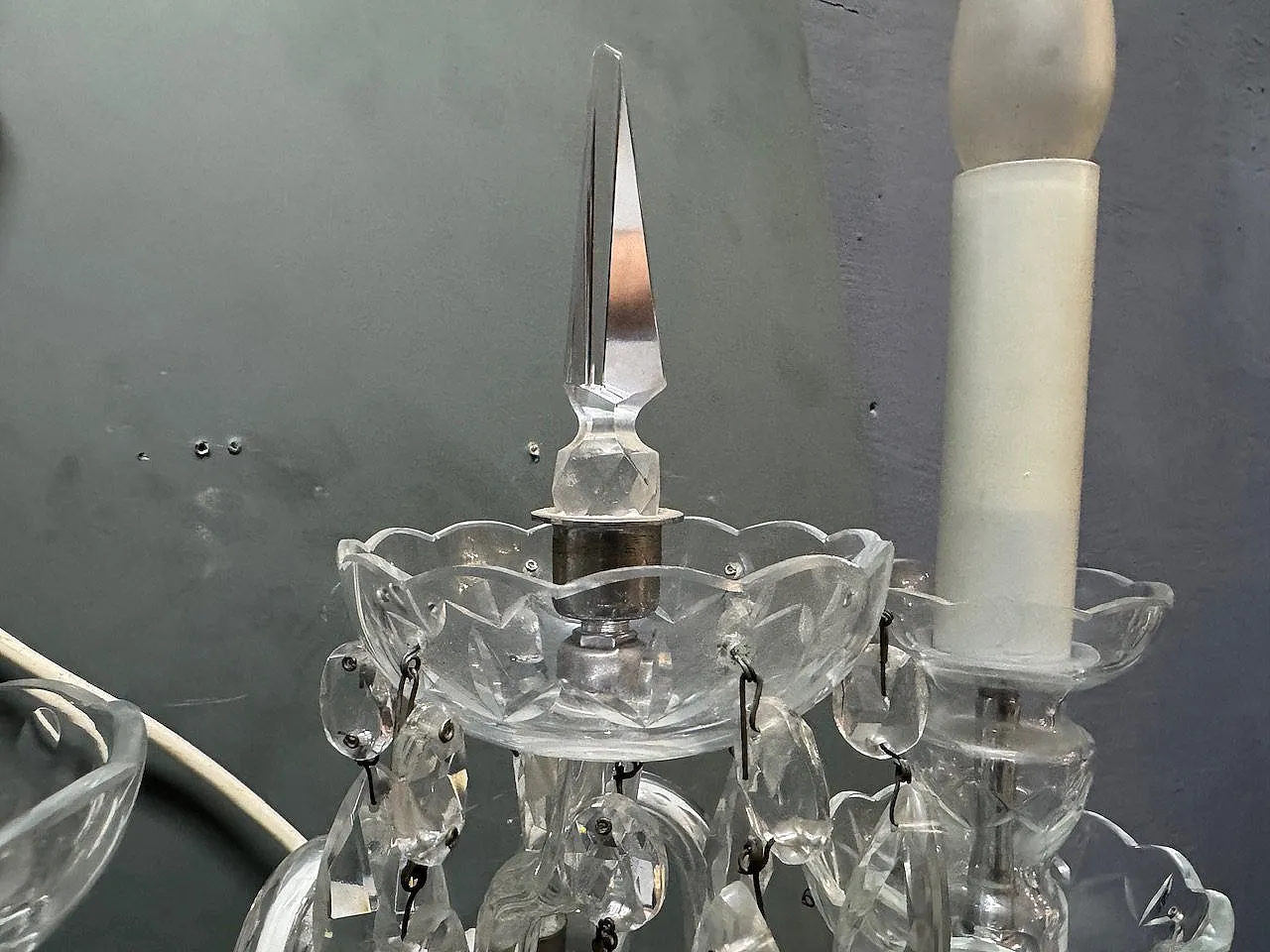 Applique in cristallo, anni '70, set di 2 3