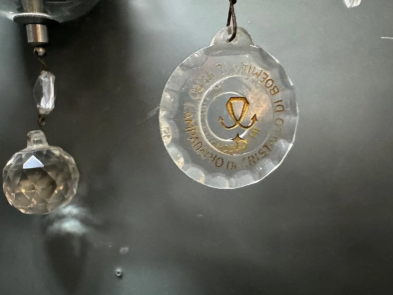 Applique in cristallo, anni '70, set di 2 5