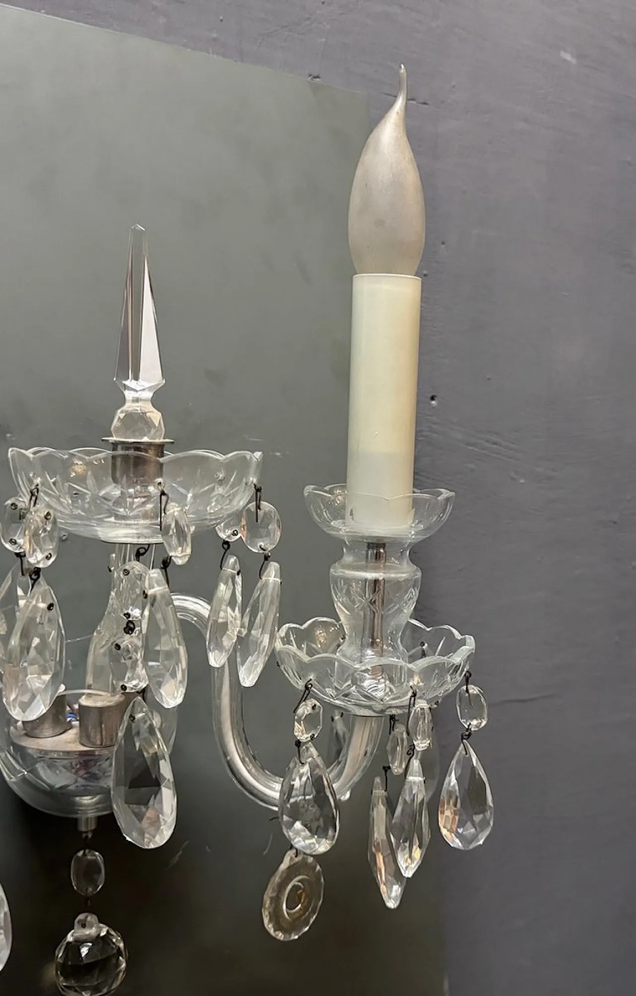 Applique in cristallo, anni '70, set di 2 9