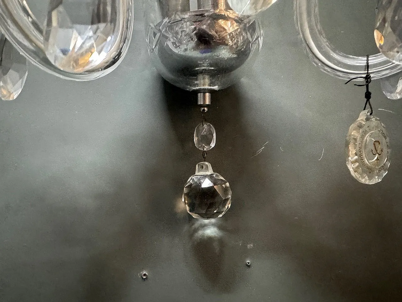 Applique in cristallo, anni '70, set di 2 11