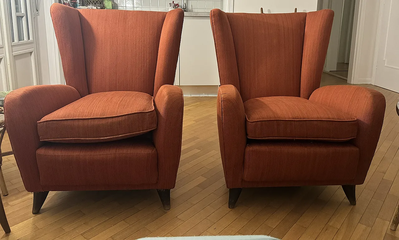 Coppai di poltrone alla maniera di Paolo Buffa, anni '50 7