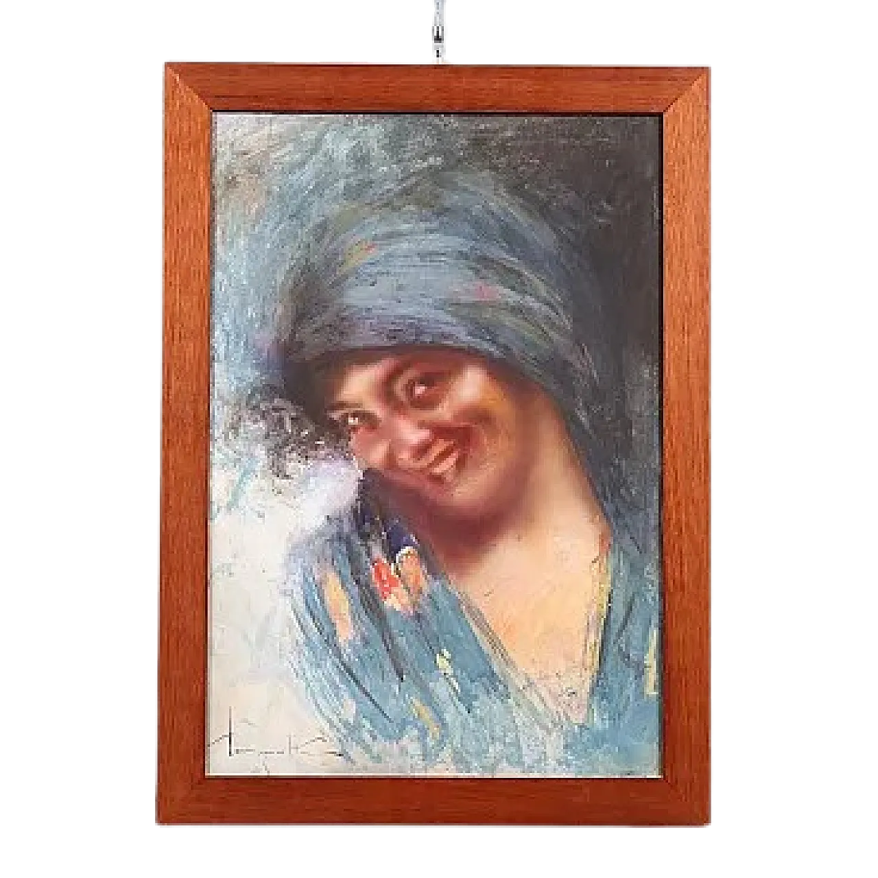 Portrait of a Woman by A.Pagnotta, tempera on paper, 20th century 12