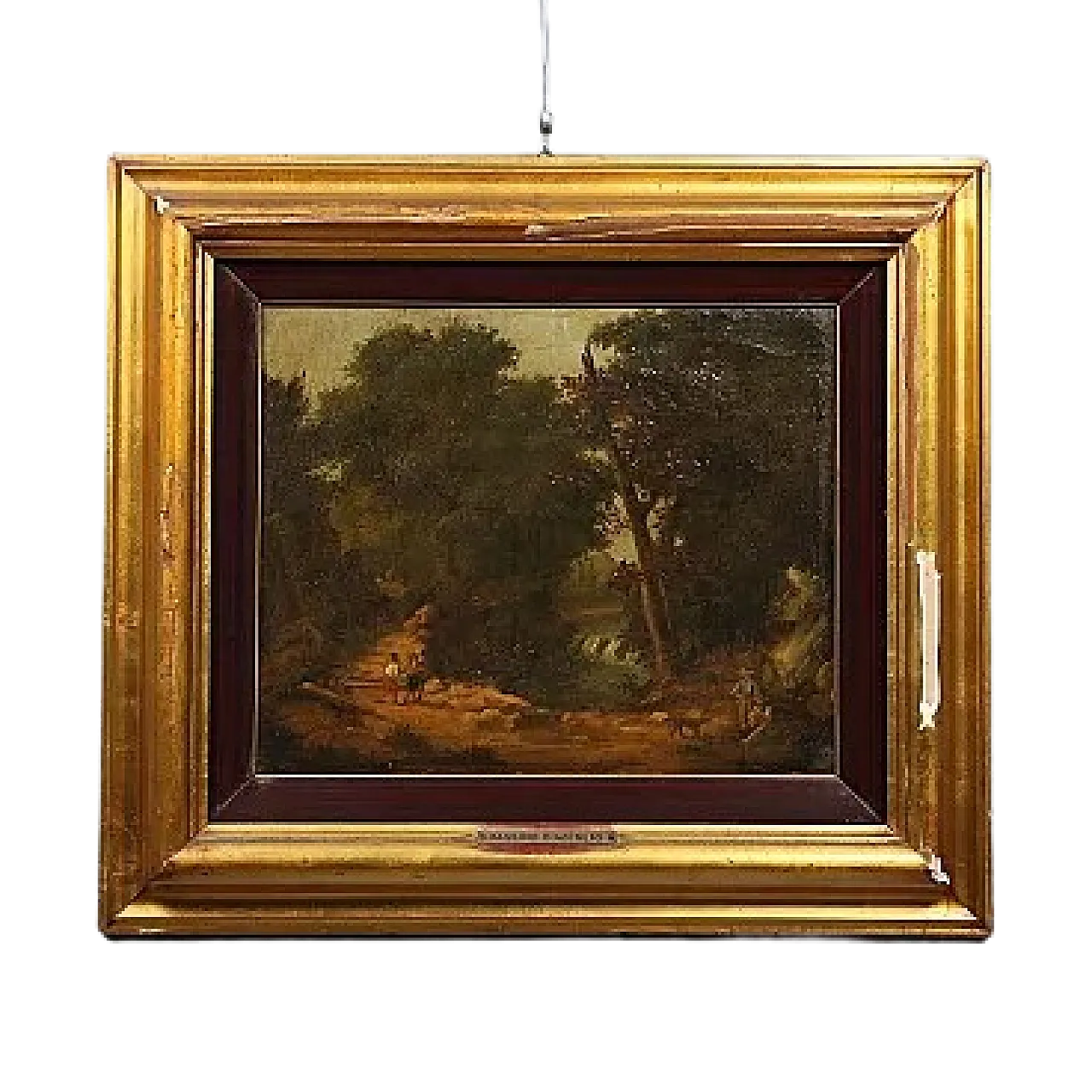 Wooded landscape, oil on canvas, 19th century 12