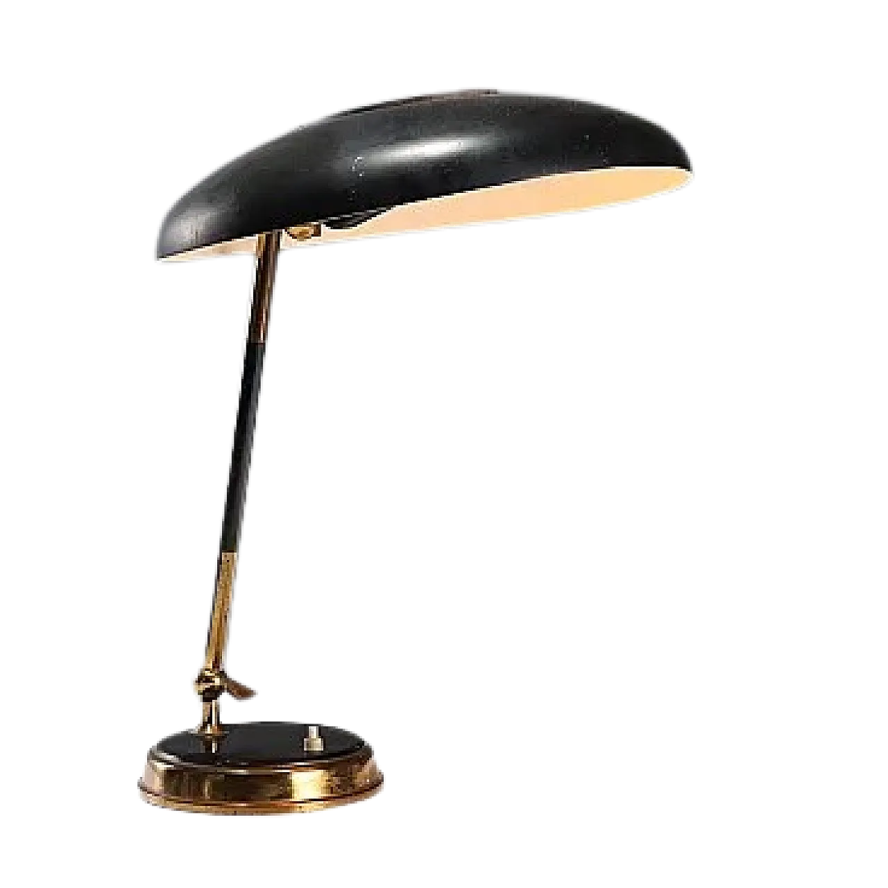 Lampada da tavolo in ottone e alluminio smaltato, '900 10