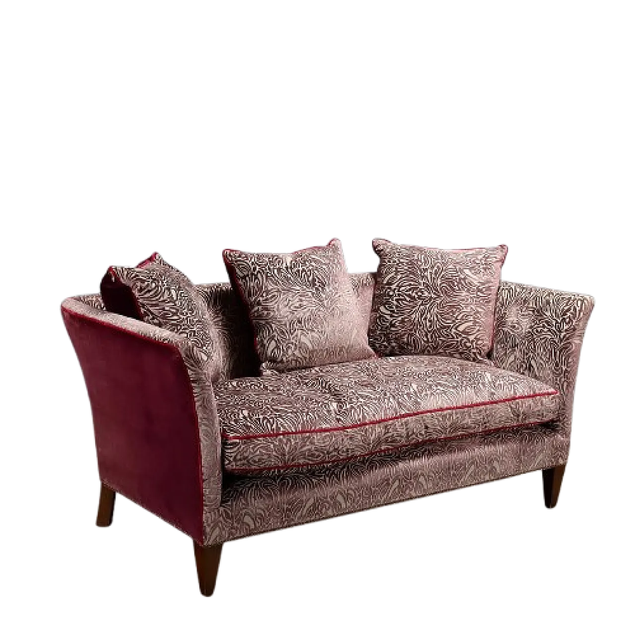 Two-seater sofa in velvet and walnut-dyed beech, 19th century 11