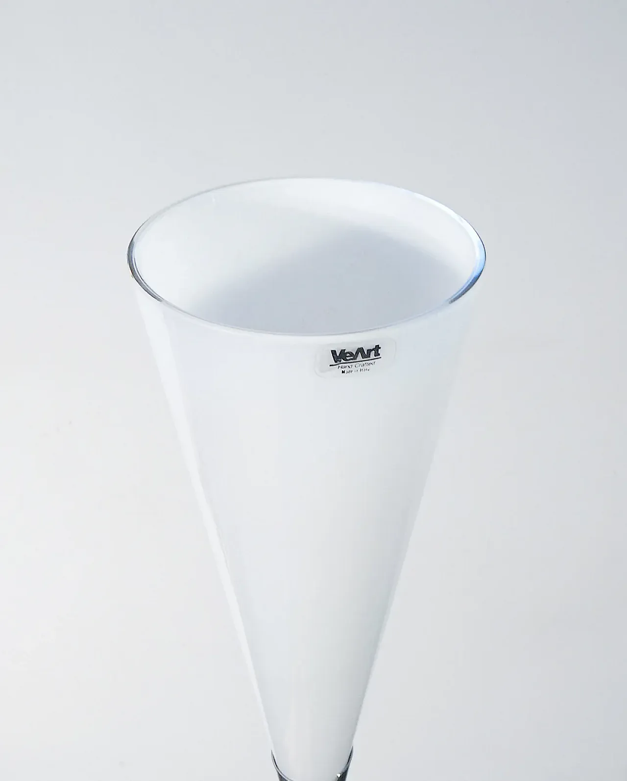 Veart opaline glass and metal floor lamp, 1980s 2