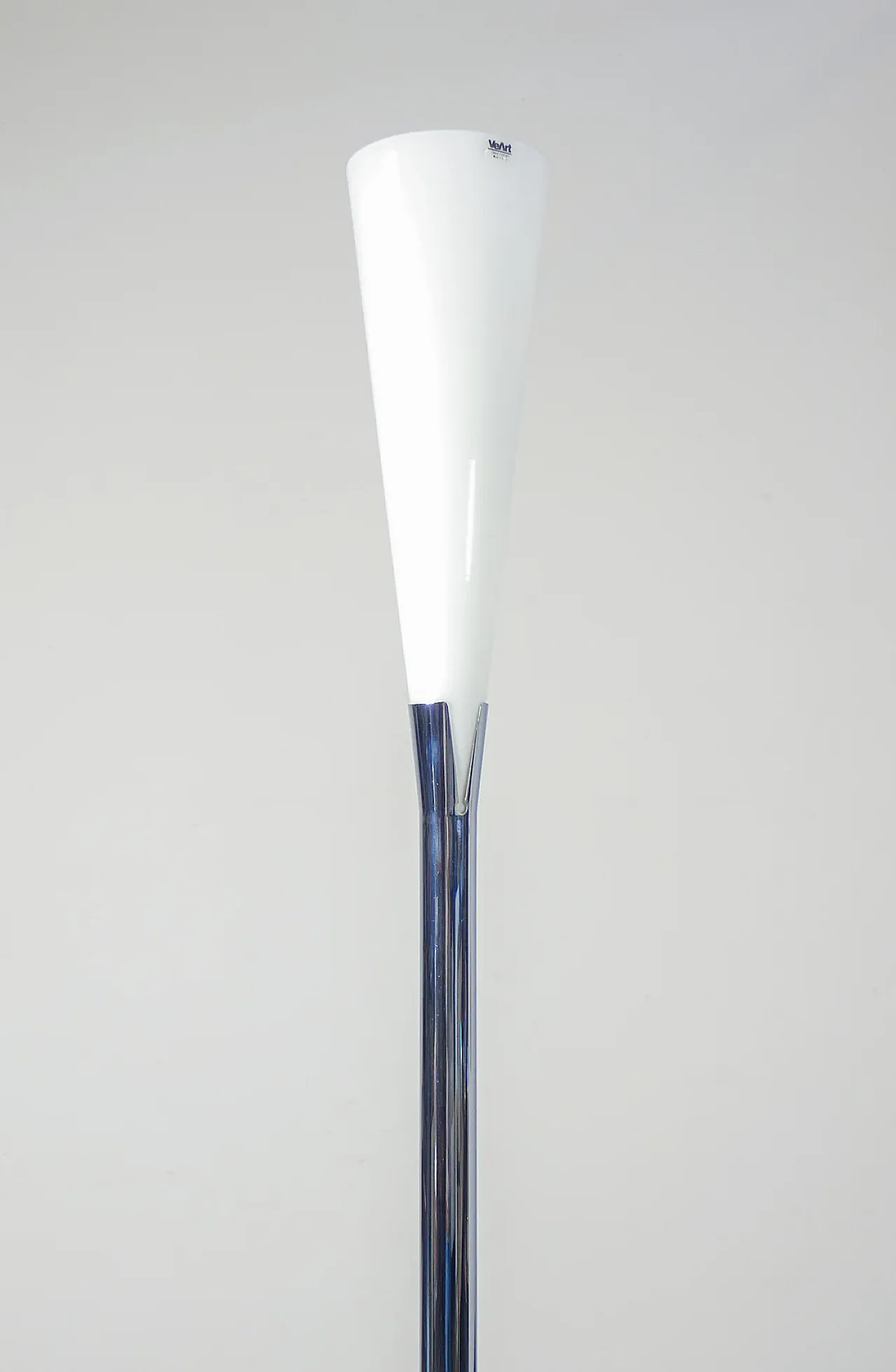 Veart opaline glass and metal floor lamp, 1980s 4