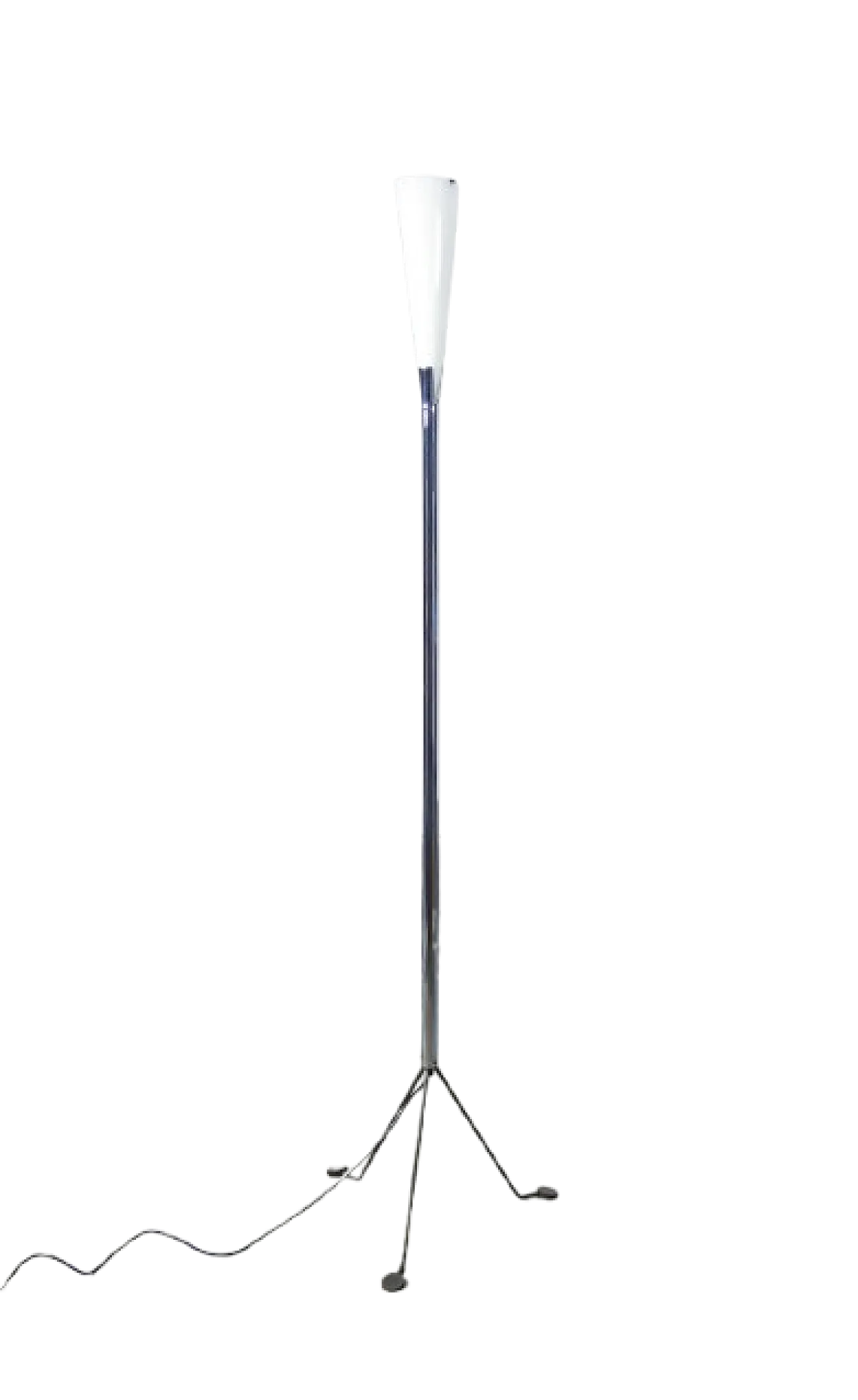 Veart opaline glass and metal floor lamp, 1980s 8