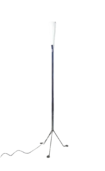 Veart opaline glass and metal floor lamp, 1980s