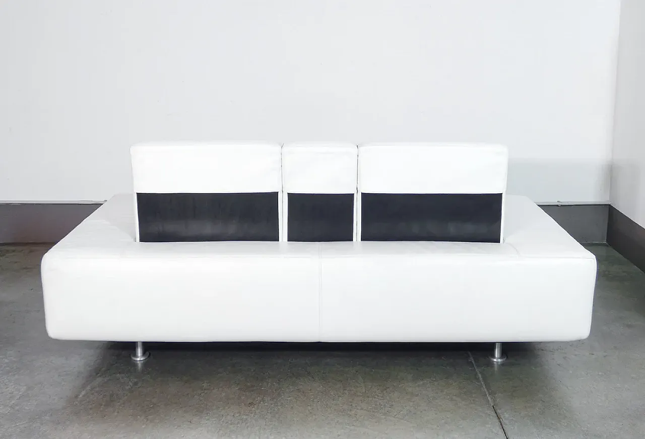 Domino leather sofa by Massimo Morozzi for Cassina, 1980s 3