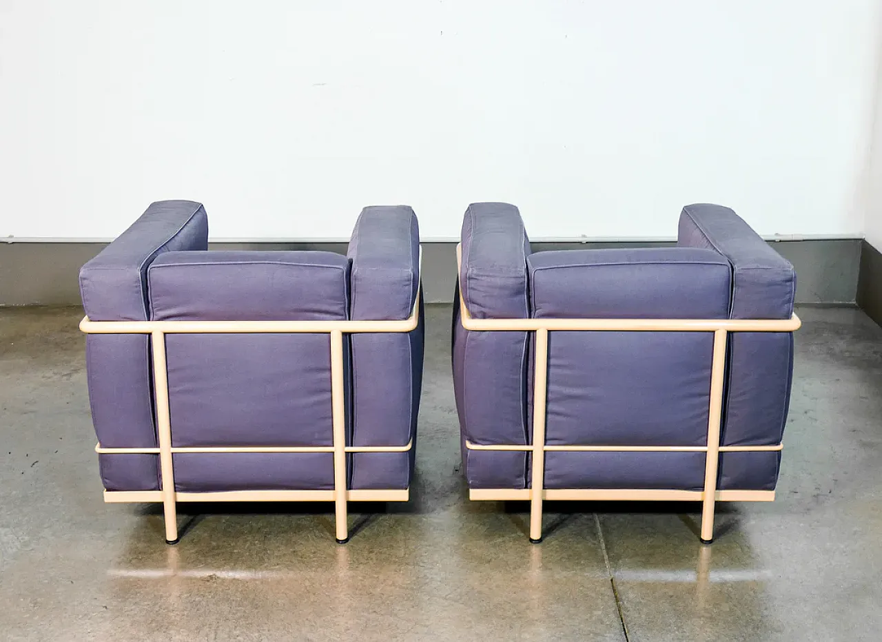 Pair of LC2 armchairs, 1960s 5